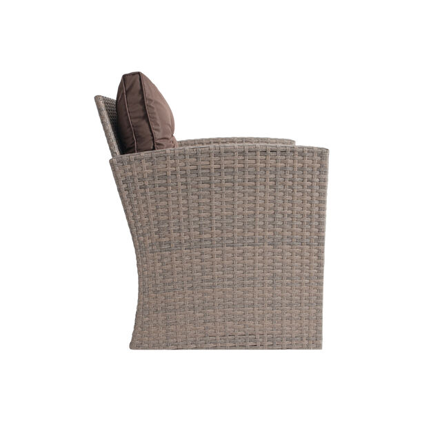 4 Piece Wicker Patio Set Antique Brown image number 8