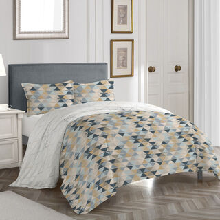 كوتاج لحاف متعدد الألوان بنقشة هندسية   سرير مفرد