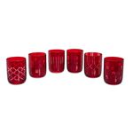 La Mesa 6 Pieces Glass Tumblers Assorted Red image number 1