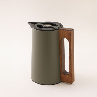 Dallaty Steel Vacuum Flask Flask With Wood Handle 0.6L, Green