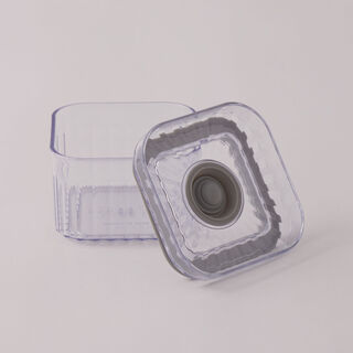 Alberto plastic striped food container with lid 10.5*10.5*8