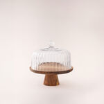 La Mesa cake stand dia 26cm with acacia wood stand and glass lid image number 0