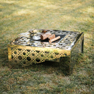 Stainless steel moroccan fire pit 124*124*63cm