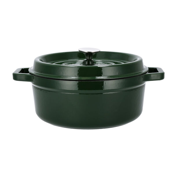 Alberto cast iron dark green casserole 28 cm image number 0