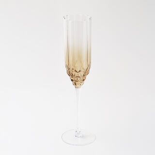 La Mesa 4Pcs Hand Made Glass Tall Juice Glass, Honey 220Ml