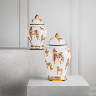 Decorative Jar Horse Design