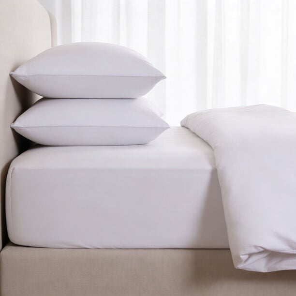Boutique Blanche Fitted Sheet 100% Egyptian Cotton 400Tc Queen, White 160*200 Cm image number 4