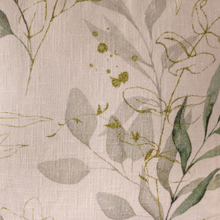 Cottage cotton cushion with leaf pattern 50*50cm, green