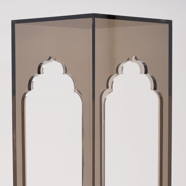 Qurtuba Gateway Acrylic Side Table, Smoked Grey, 22.8*22.8*51 cm image number 3