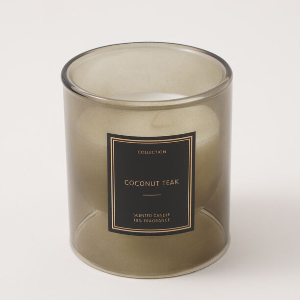 Coconut Teak Scented Glass Candle image number 1