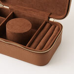 هومز صندوق مجوهرات سفر كرتون مستطيل 11.4*18*5.7سم، بني image number 3