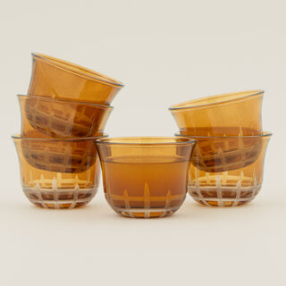 Dallaty 6pcs arabic coffee cup set, brown