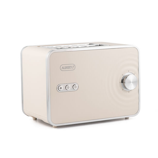 البرتو محمصة خبز بلاستيك أبيض كريمي 2 شريحة image number 0