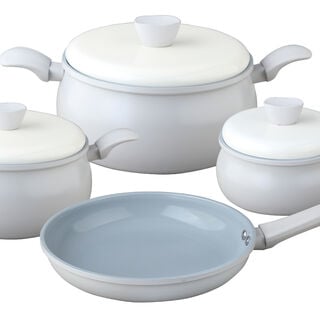 7Pcs Ceramic Cookware Set Grey