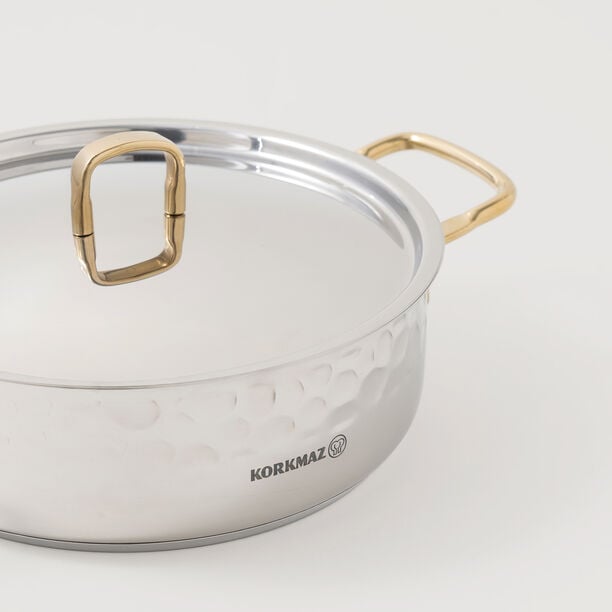 Korkmaz stainless steel cookware set of 8pcs, silver image number 7
