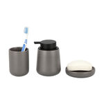 3 Pcs Stoneware Bath Set Green image number 1