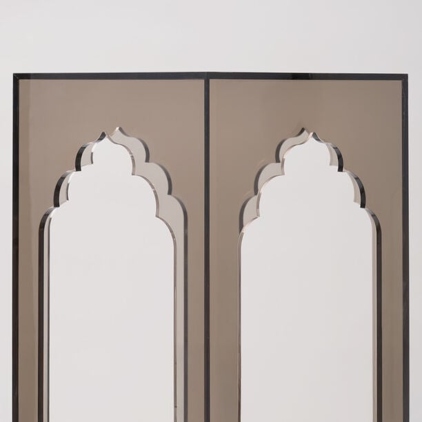 Qurtuba Homez Archways Acrylic Side Table, Smoked Grey, 30.5*30.5*61cm image number 2