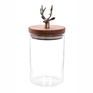 Glass Jar With Acacia Lid