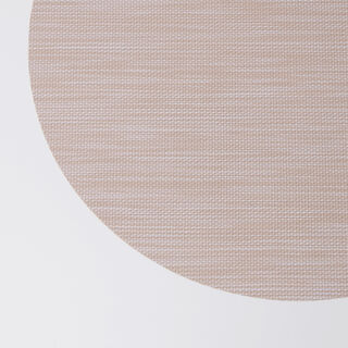 La Mesa 4pcs imitation leather round placemat, beige 38*38cm