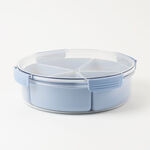 Alberto Round Food Contrainer With 5 Compartments 28.8*28.8*8.6Cm, Blue image number 1