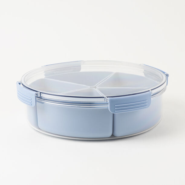 Alberto Round Food Contrainer With 5 Compartments 28.8*28.8*8.6Cm, Blue image number 1