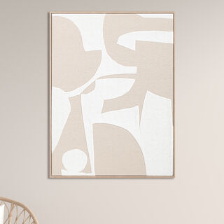 Homez soft geometric shapes canvas wall art in a wooden frame 60* 80*4.5cm