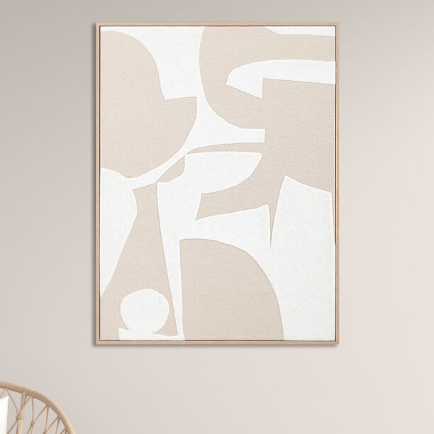 هومز لوحة بقماش الكانفا ونقش دائري في برواز خشبي 60*80*4.5 سم image number 0