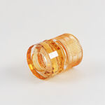 هومز حامل شموع مضلع زجاج 13.3*13.3*15.4سم، برتقالي image number 2