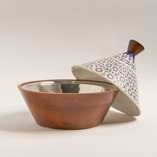 Bahja multi color wood bowl 26*26*26 cm