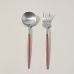 16 Pcs Modern Cutlery Set Silver And Pink Handle image number 2