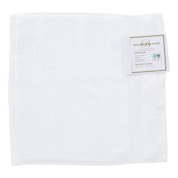6 Piece Ultra Soft Face Towel Set 33*33 cm White image number 2