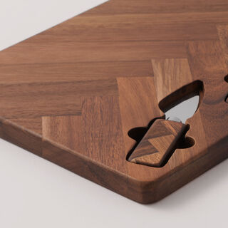 Alberto acacia wood rectangular cheese board set 33*22.9*1.9 cm