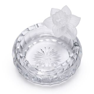 Round Ashtray With Crystal Flower