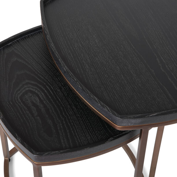Homez Wood Seaford Nesting Tables, Black 51*51*57Cm & 41*41*49Cm image number 1