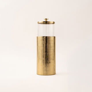 La Mesa large gold metal container 11*11*34 Cm