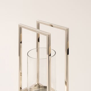 Homez stainless steel silver lantern 18*11*36 cm