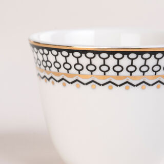 Dallaty white glass and porcelain Tea and coffee cups set 18 pcs