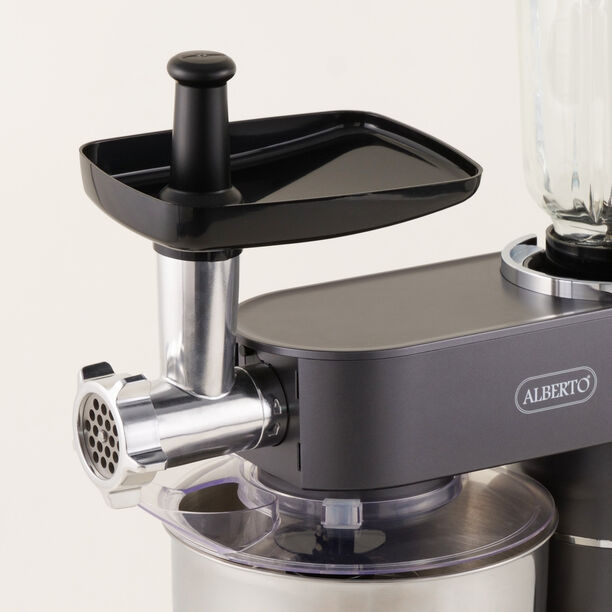 البرتو خلاط وعجان بلاستيك رمادي 6 لتر 1.5 لتر 1000 واط image number 2