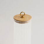 Alberto glass canister with bamboo lid 9*9*15.5cm image number 1