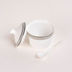 Dallaty white glass and porcelain Tea and coffee cups set 18 pcs image number 5