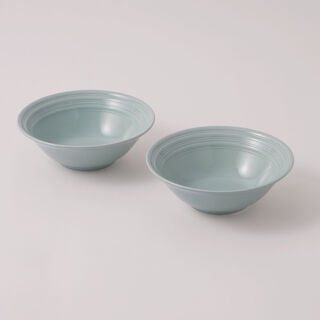 La Mesa embossed porcelain salad bowl set, 4pcs, green 7"