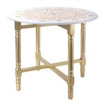 Side Table Metal White/Gold L:60Xw:60Xh:54Cm image number 0