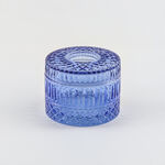 هومز علبة مناديل زجاج أزرق كحلي 16*16*11 سم image number 1