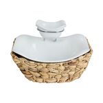 La Mesa Salad Serving Bowl 2 Tier With Rattan Base image number 1