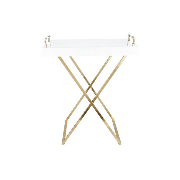 Gold&white serving metal table 73*46.5*88 cm image number 0