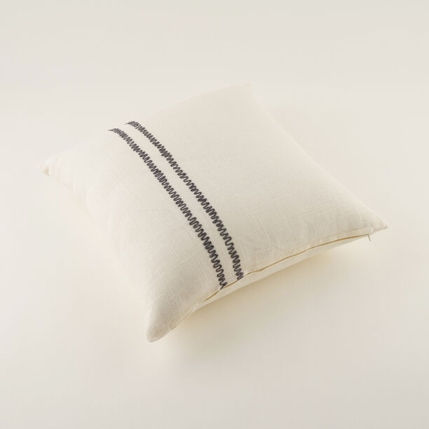 Homez White Vertical Stripe Cushion Cover, 45*45Cm image number 2