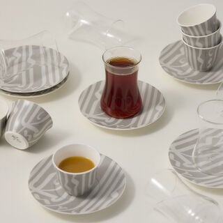 طقم شاي وقهوة عربي   18 قطعة   تشكيلة موال