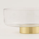 لا ميسا وعاء تقديم زجاجي كبير بقاعدة معدنية باللون الذهبي 10.5*26سم image number 1