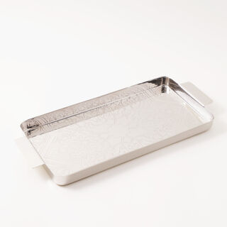 Dallaty steel serving tray arabesque patterns, silver 47*21*3cm