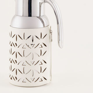 "Dallaty stainless steel vacuum flask with patterned leather touch, light beige 1.3L